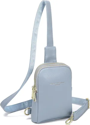 INICAT Small Crossbody Sling Bags for Women Vegan Leather Cell Phone Purse Fanny Packs for Women Men