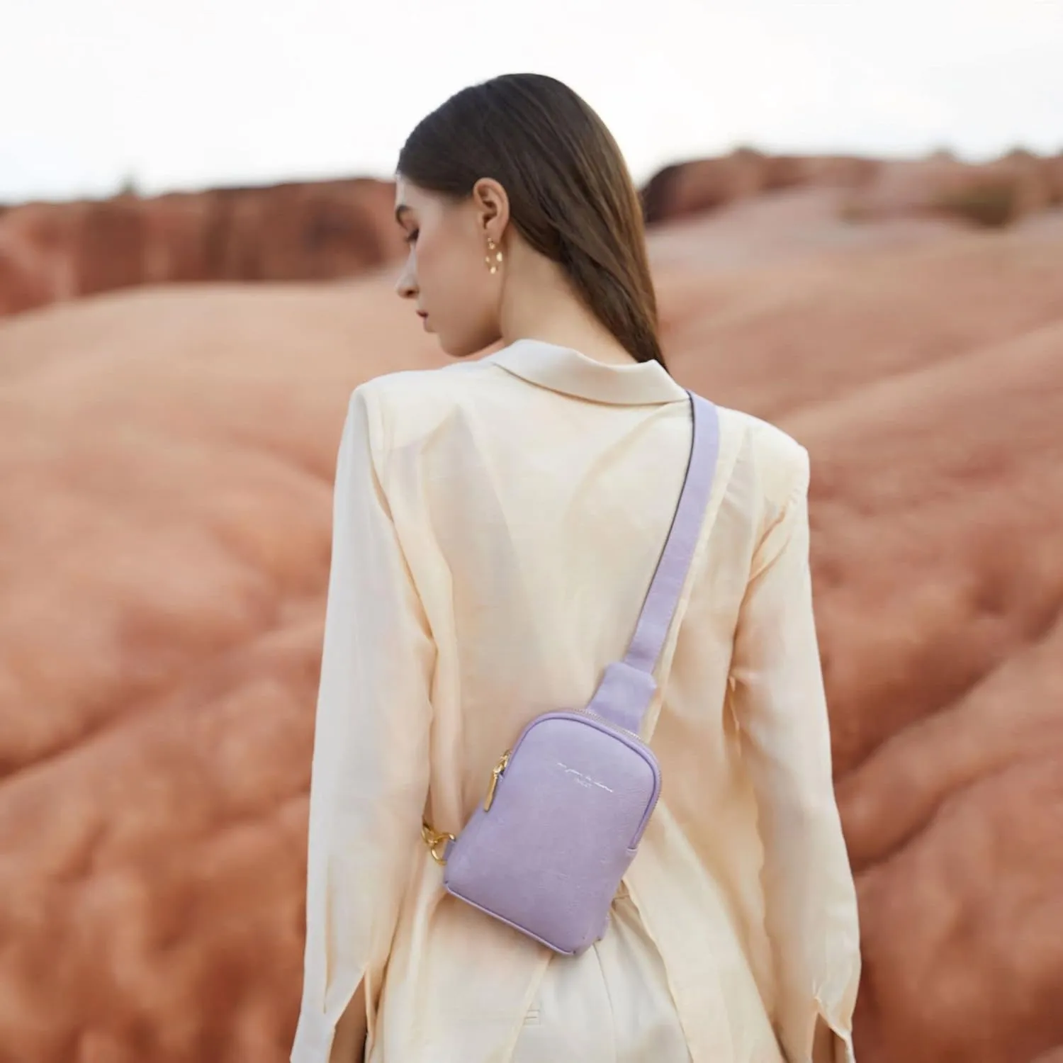 INICAT Small Crossbody Sling Bags for Women Vegan Leather Cell Phone Purse Fanny Packs for Women Men