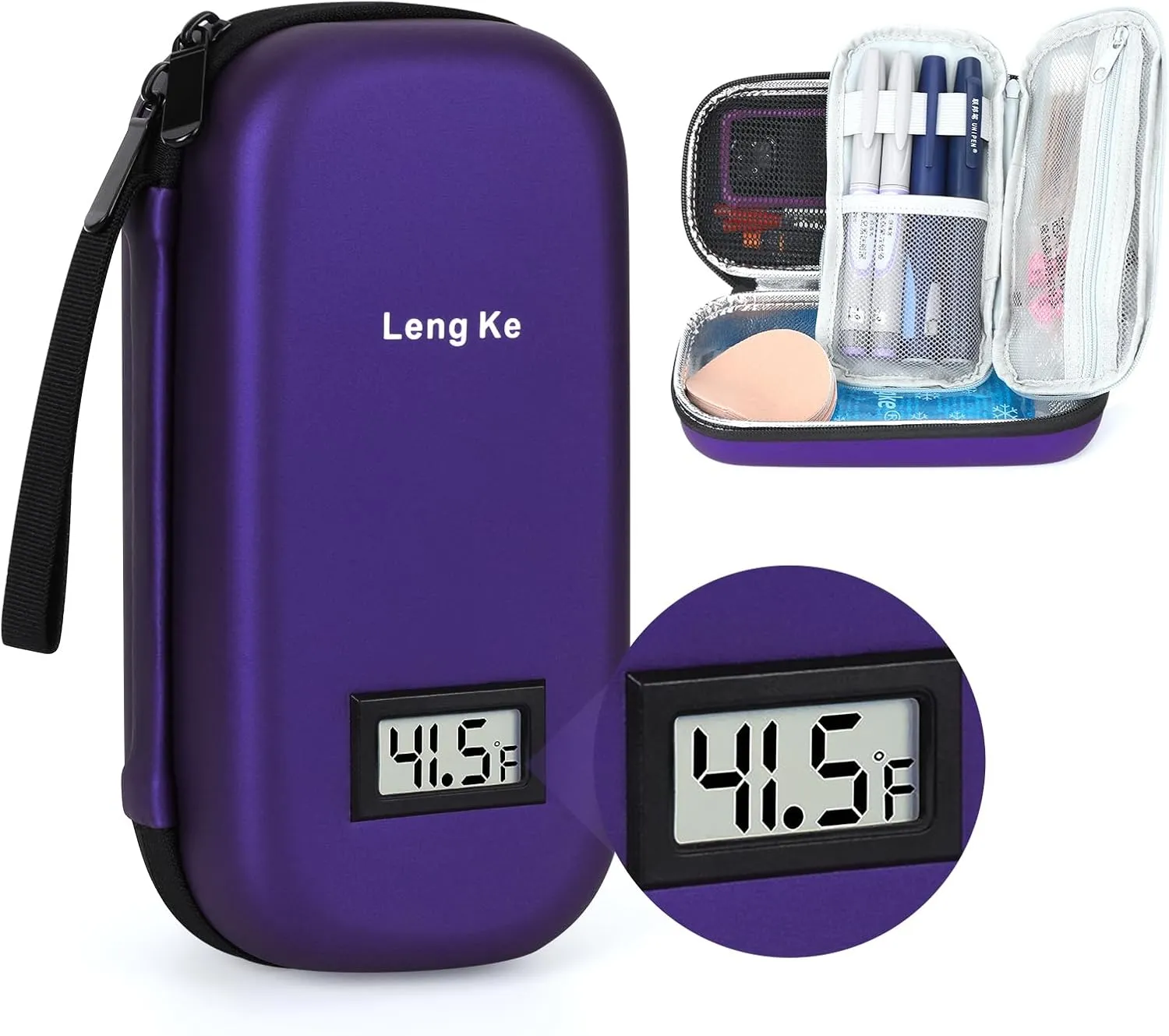 Insulin Cooler Travel Case TSA Approved,Temperature Display Insulin Travel Case for Insulin Pen Supplies, Medication Travel Case for Travel Daily Life, Insulin Pen Cooler Travel Case by LengKe