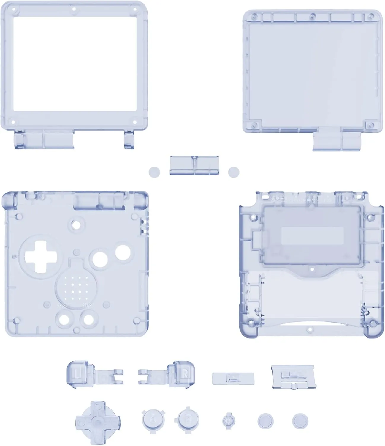 IPS Ready Upgraded eXtremeRate Glacier Blue Custom Replacement Housing Shell for Gameboy Advance SP GBA SP – Compatible with Both IPS & Standard LCD – Console & Screen NOT Included