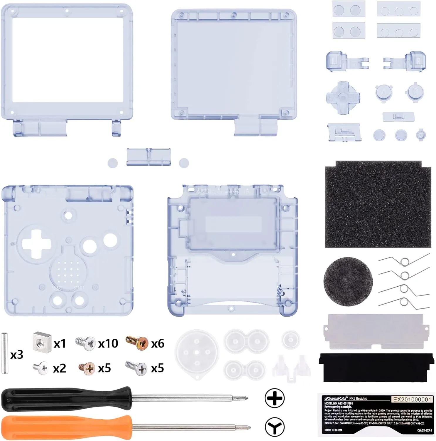 IPS Ready Upgraded eXtremeRate Glacier Blue Custom Replacement Housing Shell for Gameboy Advance SP GBA SP – Compatible with Both IPS & Standard LCD – Console & Screen NOT Included