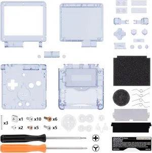IPS Ready Upgraded eXtremeRate Glacier Blue Custom Replacement Housing Shell for Gameboy Advance SP GBA SP – Compatible with Both IPS & Standard LCD – Console & Screen NOT Included