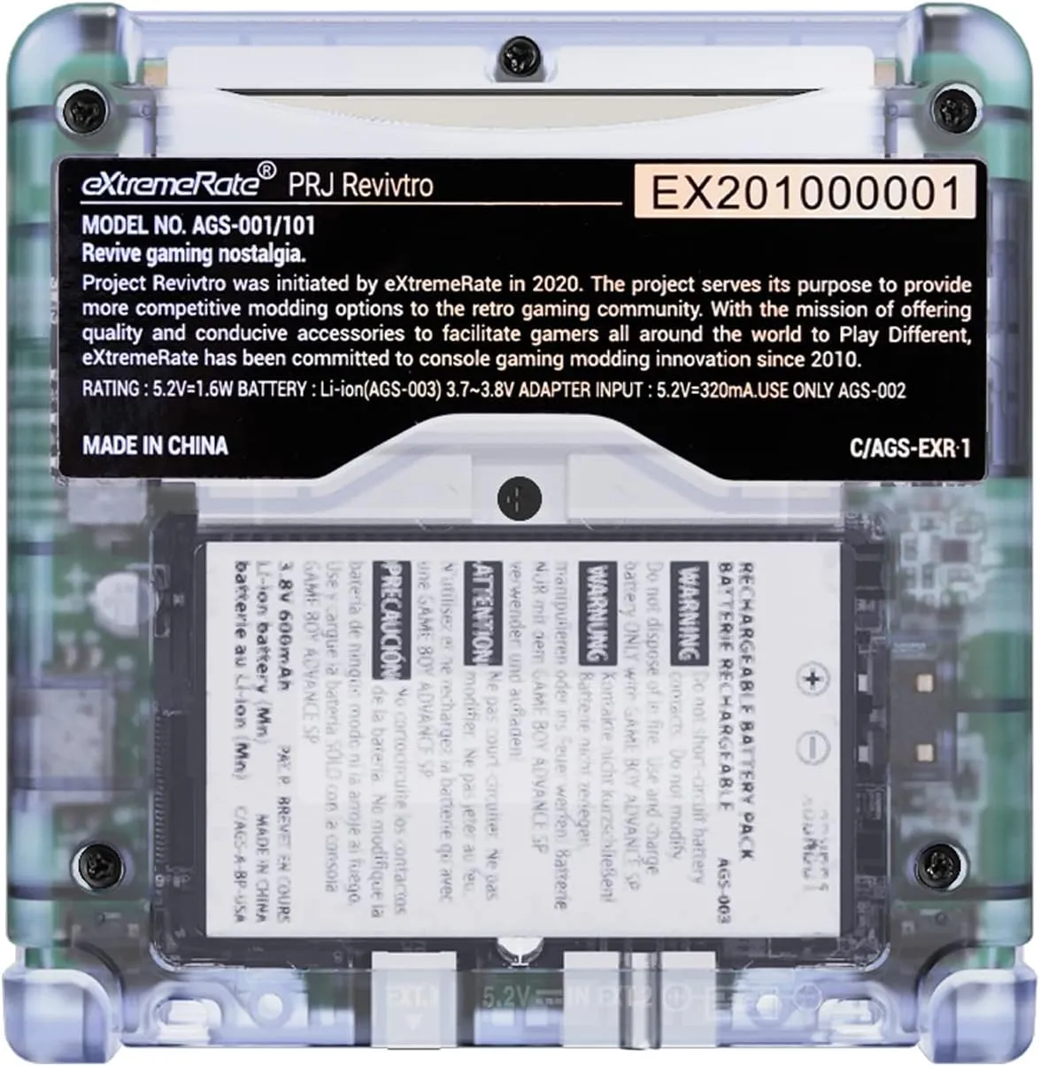 IPS Ready Upgraded eXtremeRate Glacier Blue Custom Replacement Housing Shell for Gameboy Advance SP GBA SP – Compatible with Both IPS & Standard LCD – Console & Screen NOT Included