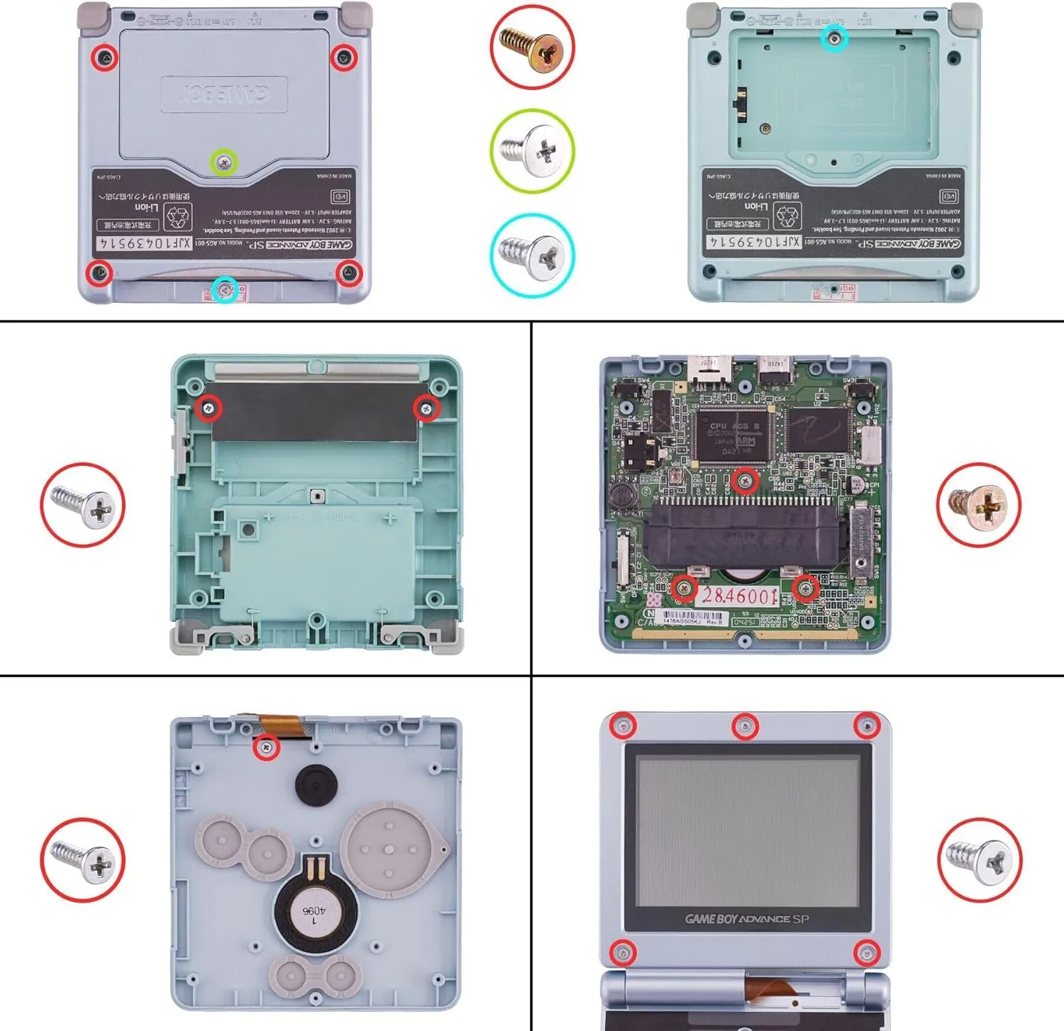 IPS Ready Upgraded eXtremeRate Glacier Blue Custom Replacement Housing Shell for Gameboy Advance SP GBA SP – Compatible with Both IPS & Standard LCD – Console & Screen NOT Included