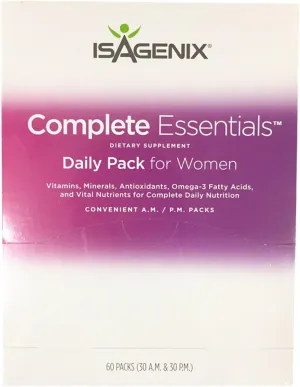 Isagenix® Complete Essentials Dietary Supplement Daily Pack for Women (60 Packs, 30 A.M. & 30 P.M.)