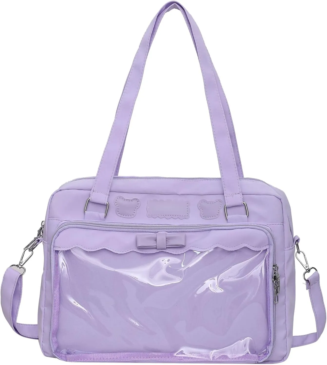 Ita Bag for Women Adult JK Uniform Inspired Y2K Shoulder Bag Japanese Chic Purse Kawaii Solid Color Spacious Interior