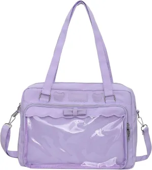 Ita Bag for Women Adult JK Uniform Inspired Y2K Shoulder Bag Japanese Chic Purse Kawaii Solid Color Spacious Interior