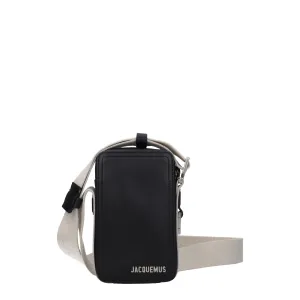 Jacquemus Shoulder Bags The cuerda vertical Man Leather Black