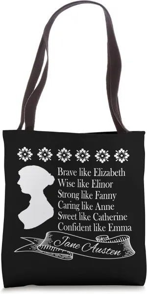 Jane Austen Quotes Pride & Prejudice Book Club Literary Tote Bag