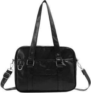 Japanese uniform bag, large capacity PU college style handbag, crossbody shoulder bag, tote bag