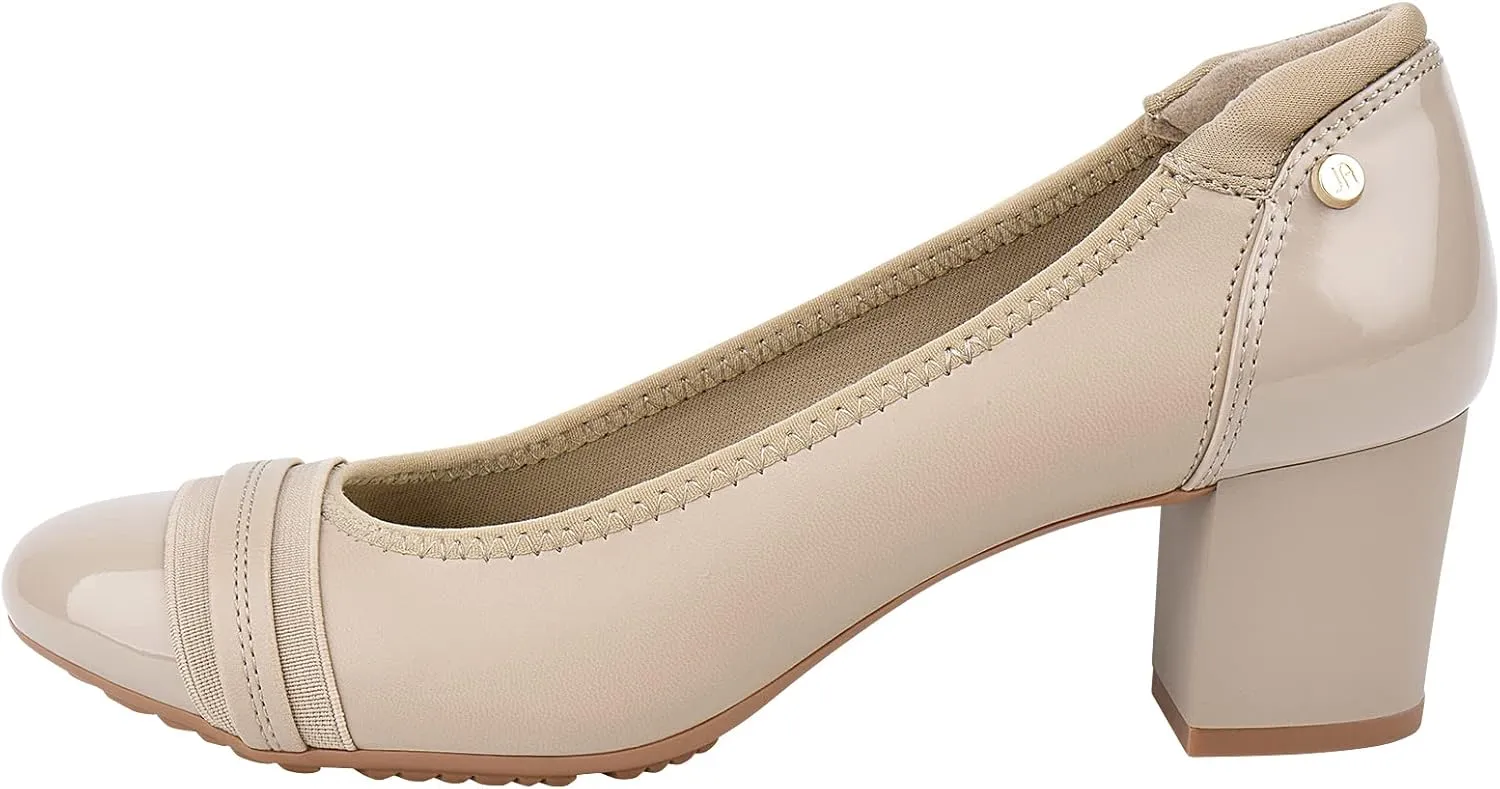 JENN ARDOR Chunky Block Pumps for Women Slip On Low Heel Closed Round Toe Dress Shoes Classic Mid Square Shoes Wedding Party Office Lady Shoes 2 inch