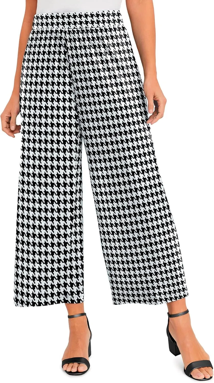 Jessica London Women's Plus Size Stretch Knit Wide Leg Crop Pant