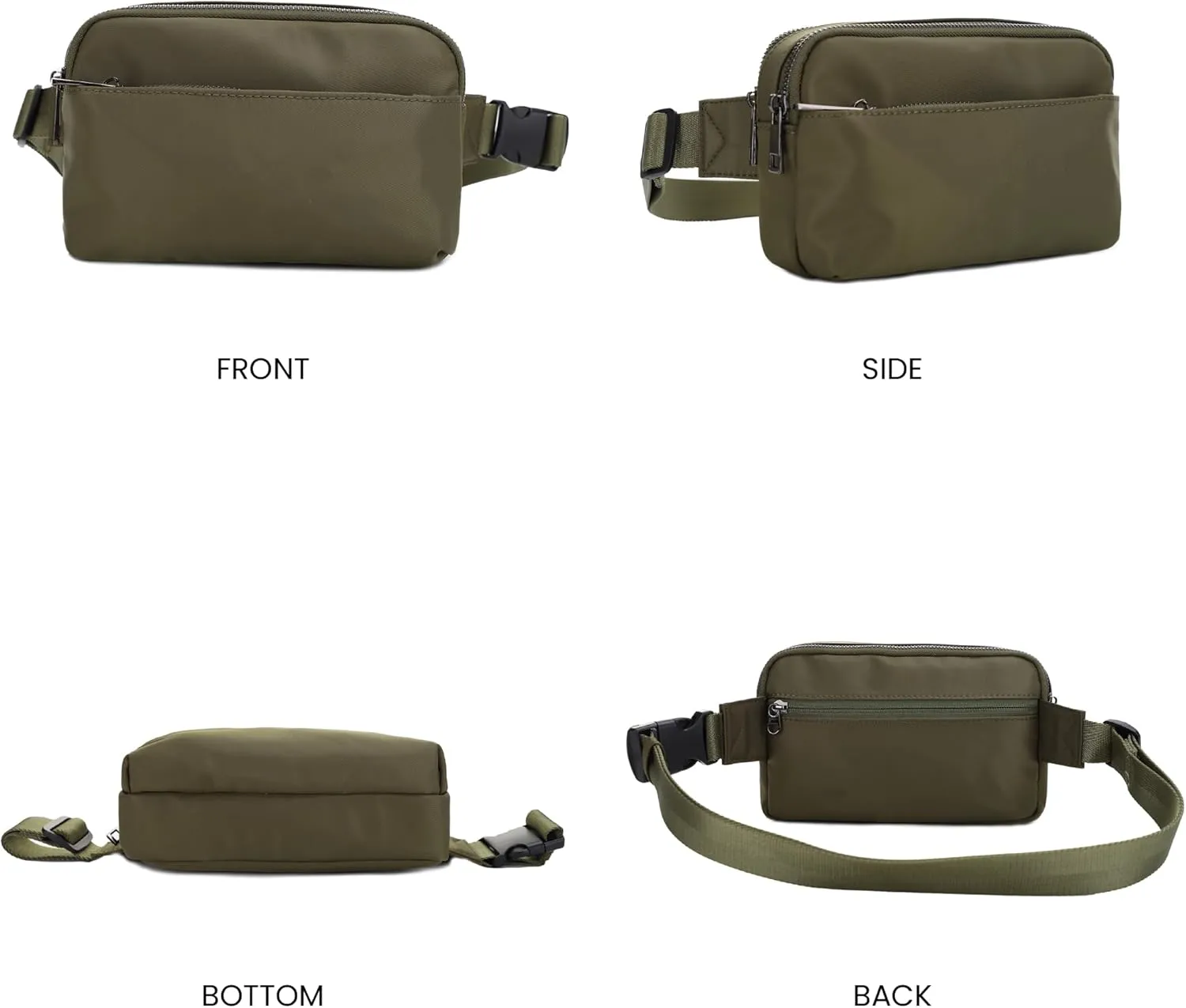 Jessie & James Crossbody Nylon Concealed Carry Waist Pack with Adjustable Buckle Strap Fashion Multi Pocket Belt Bag for| Olive