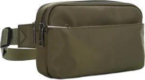 Jessie & James Crossbody Nylon Concealed Carry Waist Pack with Adjustable Buckle Strap Fashion Multi Pocket Belt Bag for| Olive