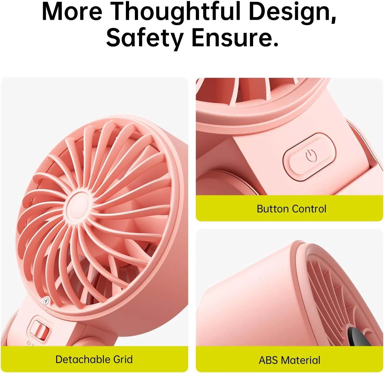 JISULIFE Handheld Fan Life7 – Ultimate Flexibility: High-Power Motor, LED Display, 19.5 Hrs Cooling, 5000mAh Rechargeable, 5-Speed, Foldable Design, 3-IN-1 Portable Fan for Travel Cruise Beach(Pink)