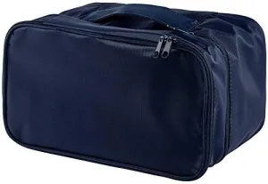 JJ POWER Travel Underwear Organizer Bag, Lightweight Double Layer Large Capacity Cosmetic Bag- Multiple Compartments and Pockets (Navy)