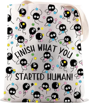 JNIAP Anime Inspired Gifts Finish What You Started Human Tote Bag Anime Fans Gift