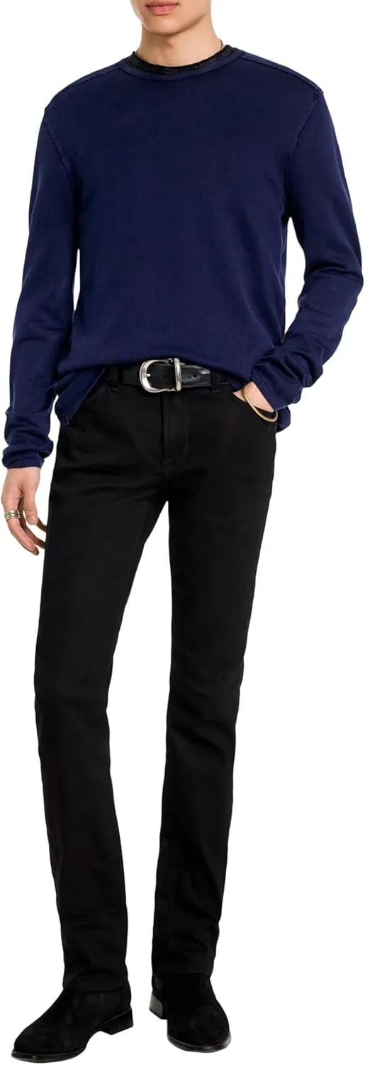 John Varvatos Men's Long Sleeve Crew Neck in Acid Wash
