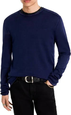 John Varvatos Men's Long Sleeve Crew Neck in Acid Wash