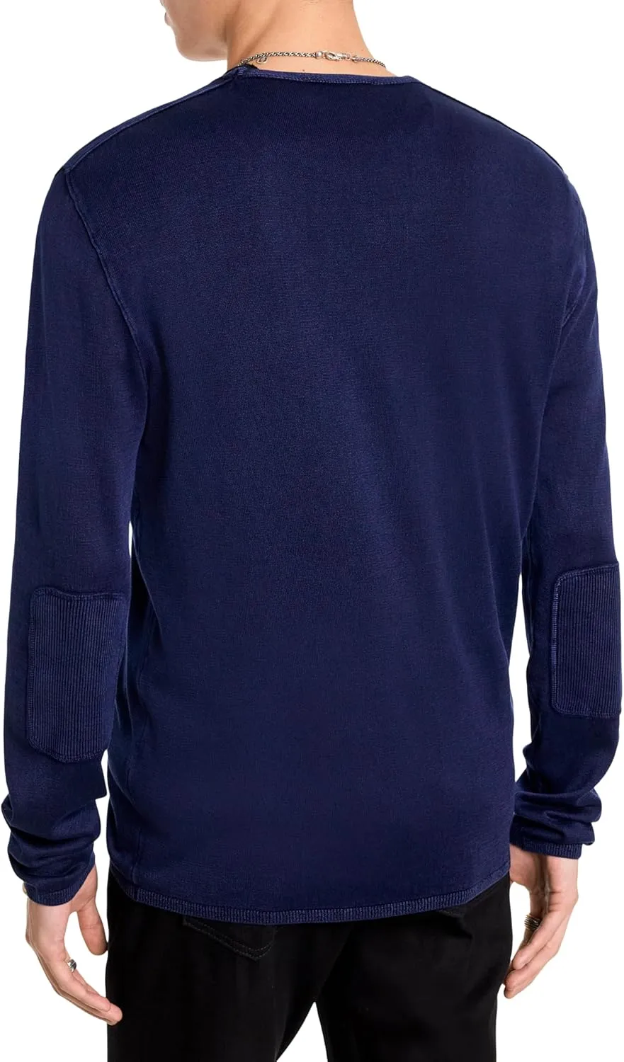 John Varvatos Men's Long Sleeve Crew Neck in Acid Wash