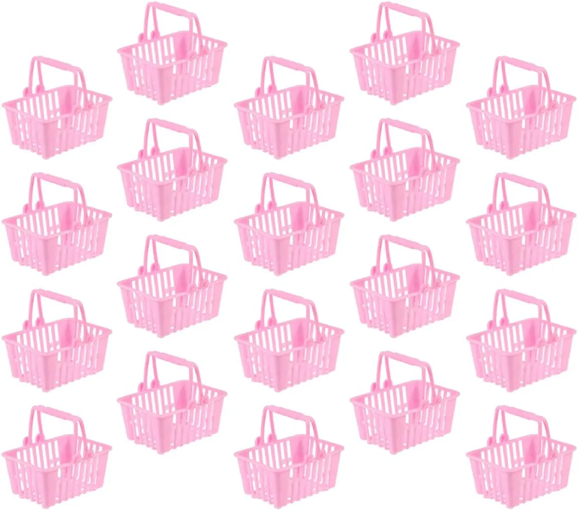 jojofuny 60pcs Miniature Shopping Basket for Boys and Girls Realistic Doll Shopping Baskets for Pretend Play Age for Birthday Creative Fun Boys and Girls Toys
