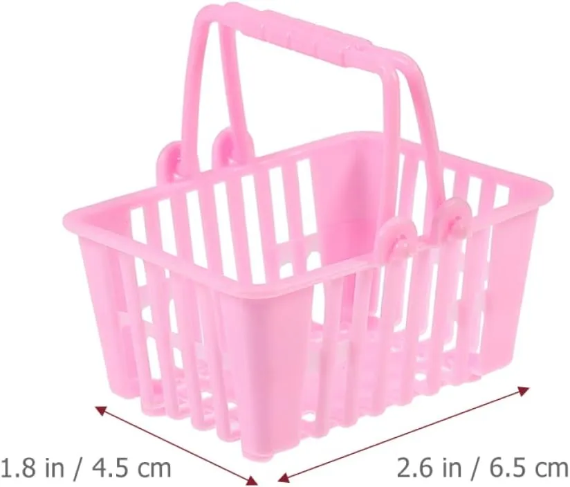 jojofuny 60pcs Miniature Shopping Basket for Boys and Girls Realistic Doll Shopping Baskets for Pretend Play Age for Birthday Creative Fun Boys and Girls Toys