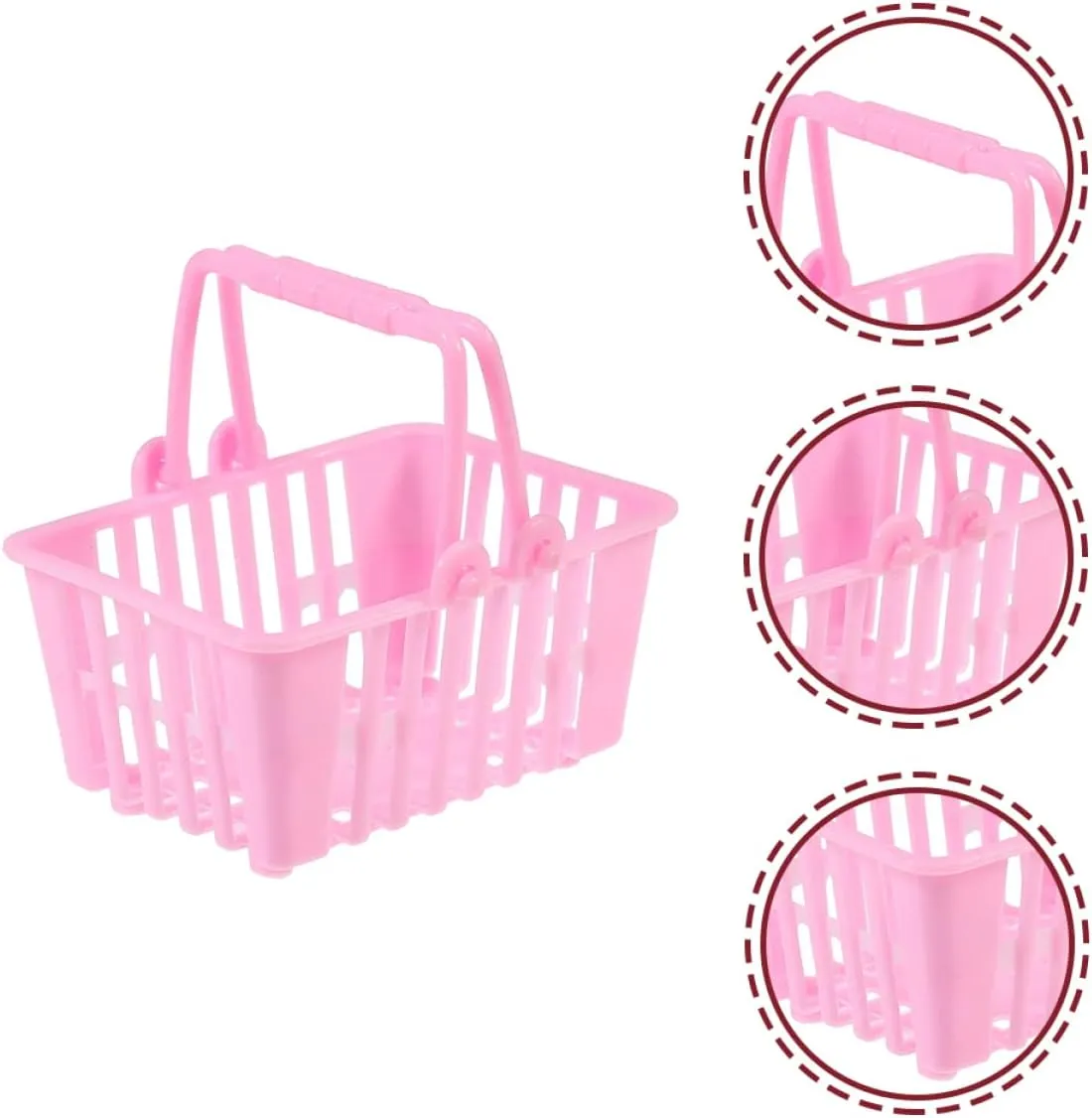 jojofuny 60pcs Miniature Shopping Basket for Boys and Girls Realistic Doll Shopping Baskets for Pretend Play Age for Birthday Creative Fun Boys and Girls Toys