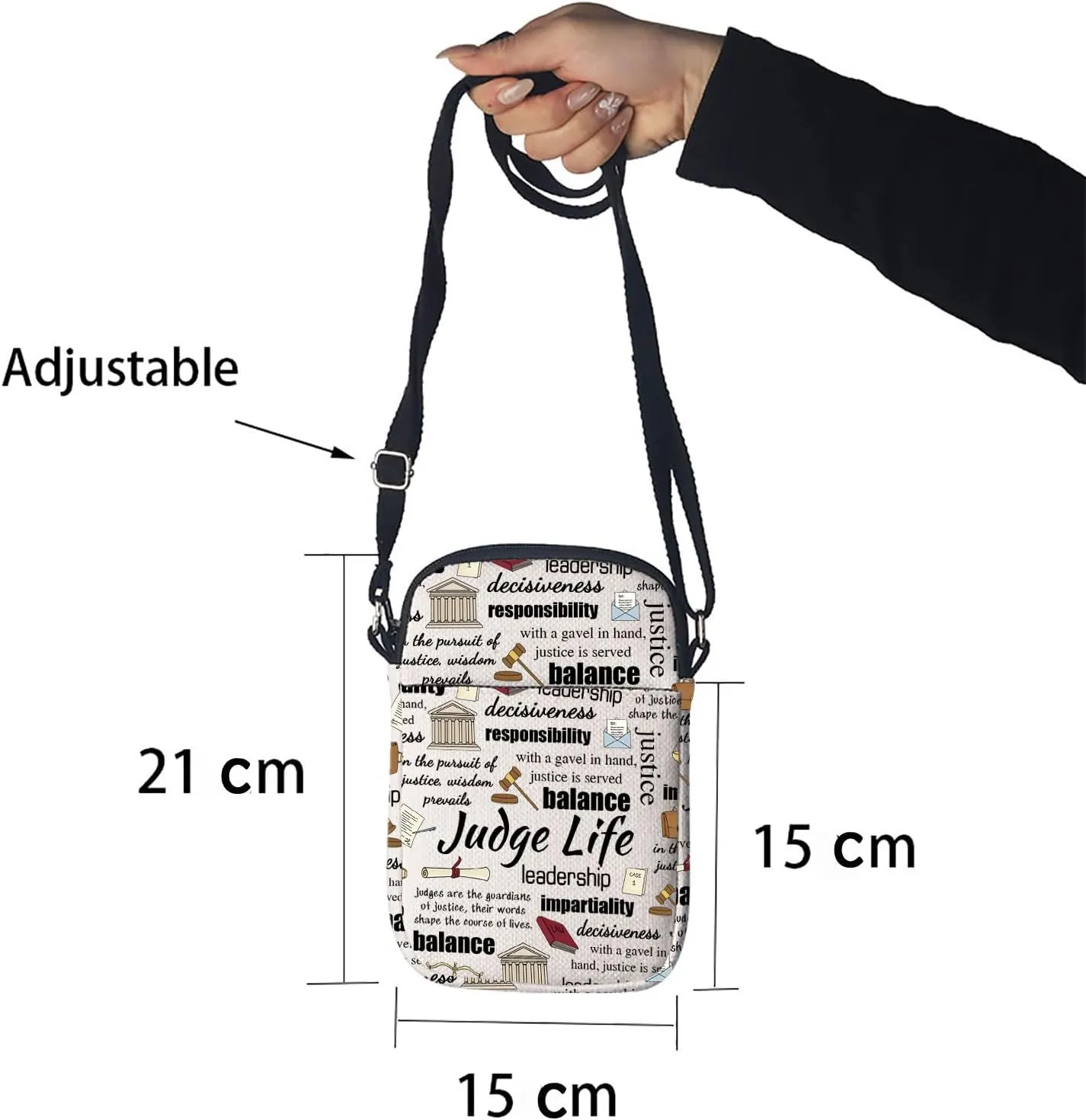 Judge Gift for Women Law Graduation Gift Judge Life Makeup Zipper Pouch for New Judge (Crossbody bag)
