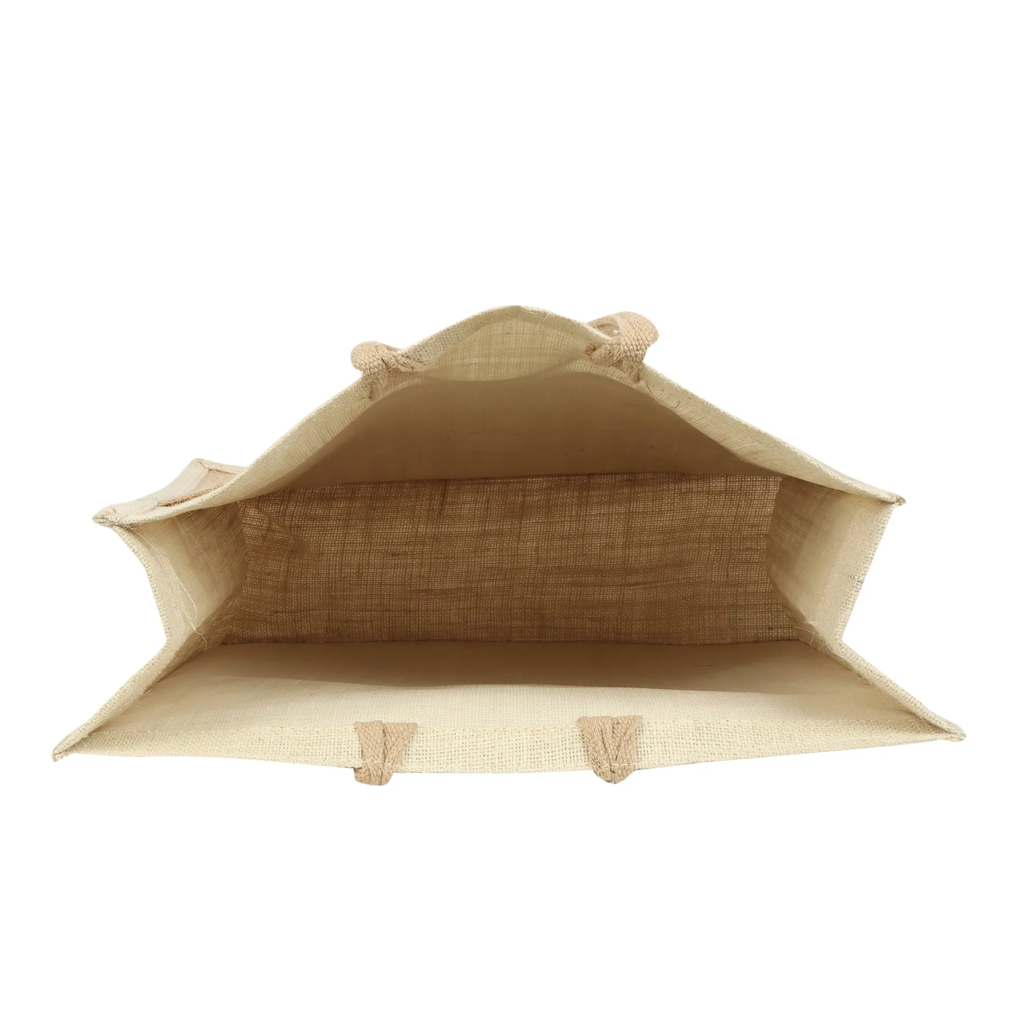 Jute Grocery Shopping Bags for Carry Milk Fruits Vegetable with Reinforced Handles (Pack of 2)