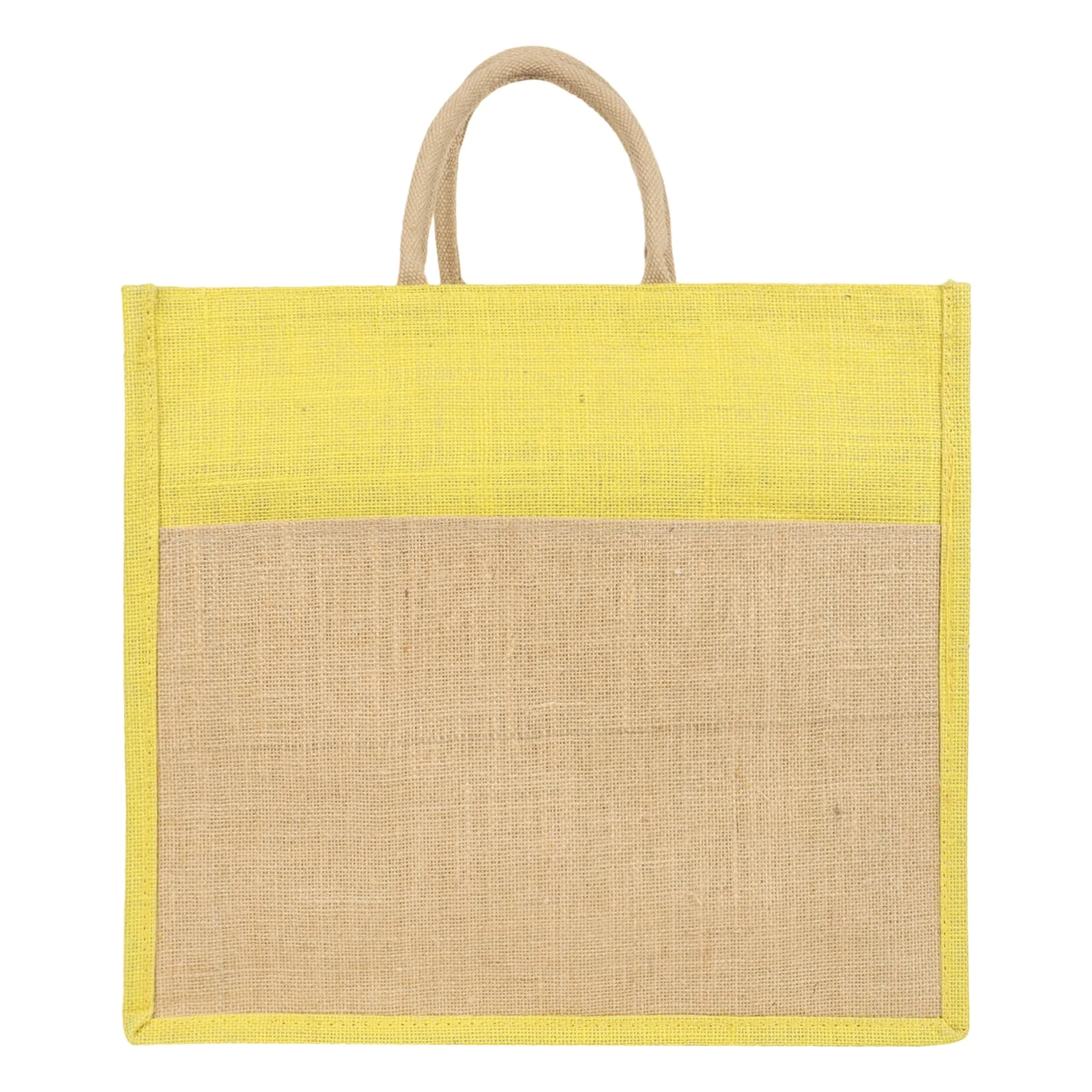 Jute Grocery Shopping Bags for Carry Milk Fruits Vegetable with Reinforced Handles With Zipper (Pack of 2)