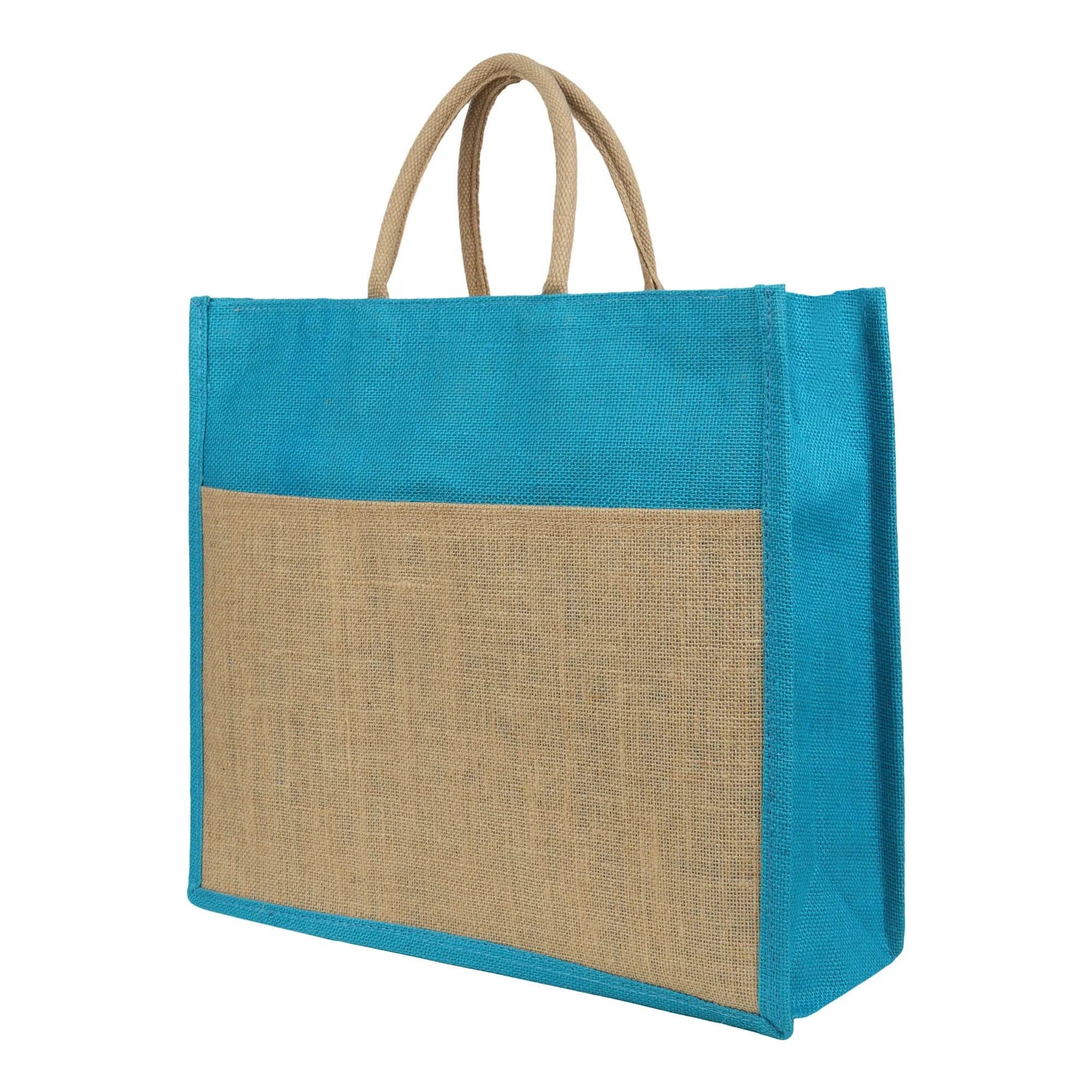Jute Grocery Shopping Bags for Carry Milk Fruits Vegetable with Reinforced Handles With Zipper (Pack of 2)