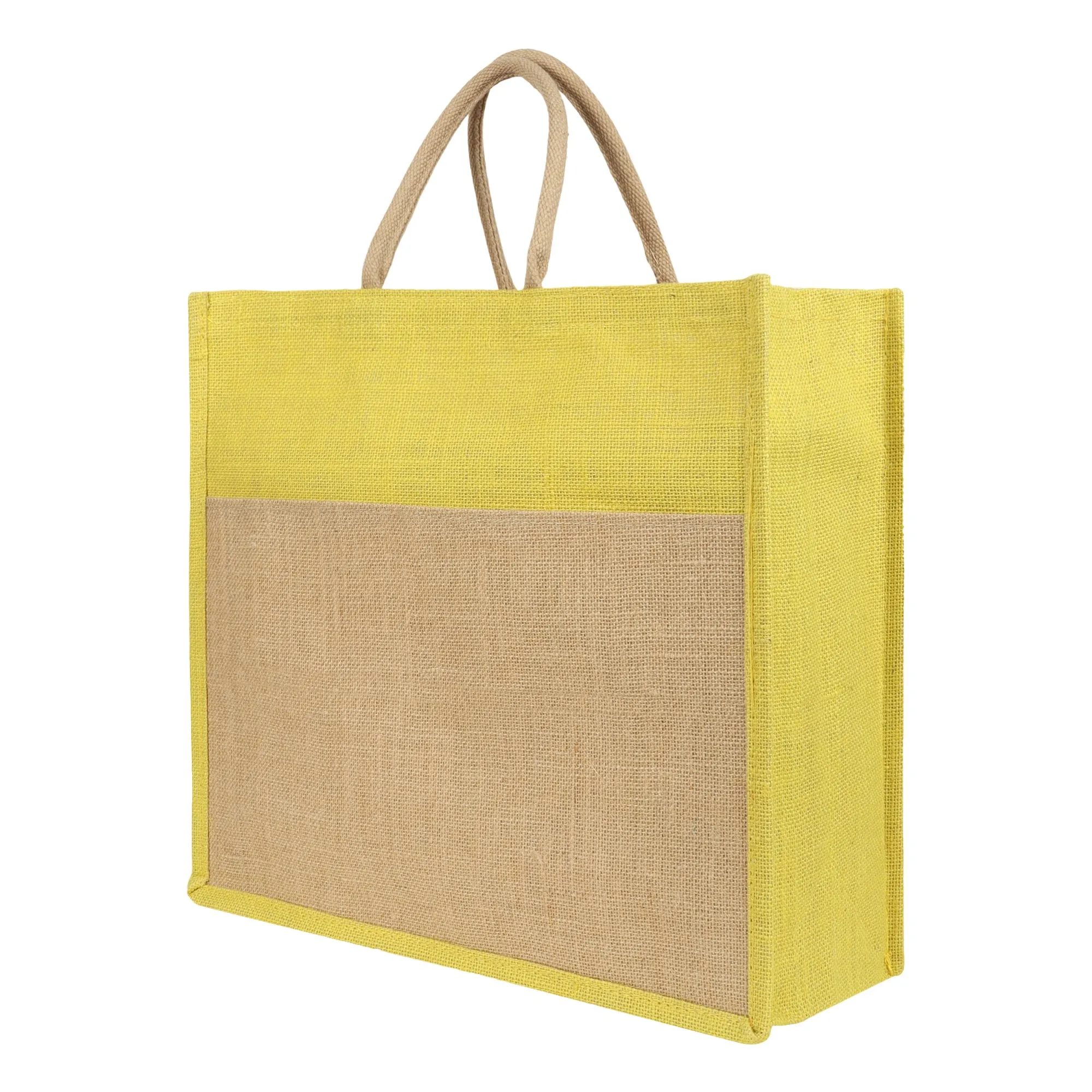 Jute Grocery Shopping Bags for Carry Milk Fruits Vegetable with Reinforced Handles With Zipper (Pack of 2)