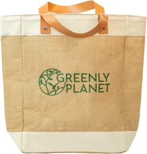 Jute Tote Bags With Handles, Eco Friendly Reusable Grocery Burlap Bag, Natural Durable Biodegradable Woven Beach Bag for Shopping, Laundry, Travel, Wedding Gifts (Orange Strap)