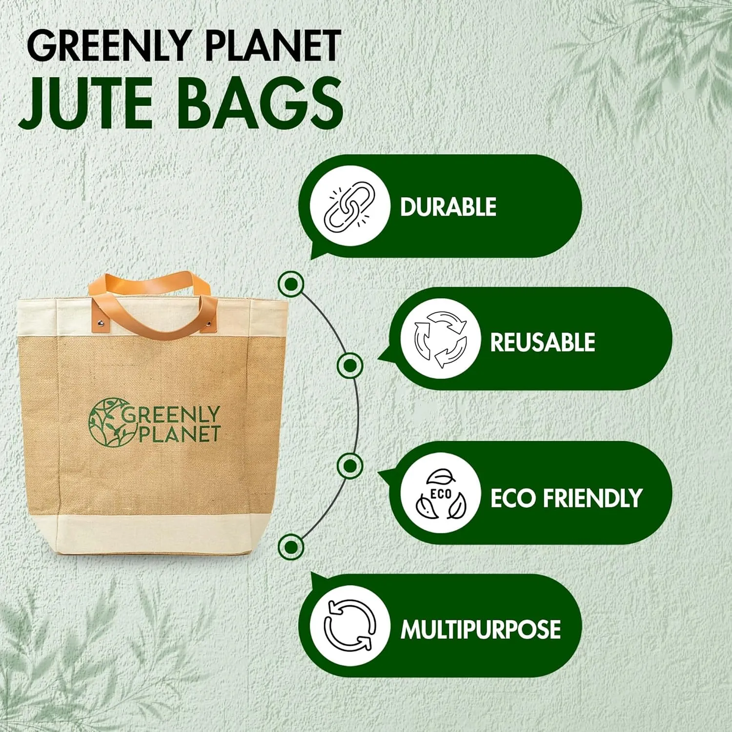 Jute Tote Bags With Handles, Eco Friendly Reusable Grocery Burlap Bag, Natural Durable Biodegradable Woven Beach Bag for Shopping, Laundry, Travel, Wedding Gifts (Orange Strap)