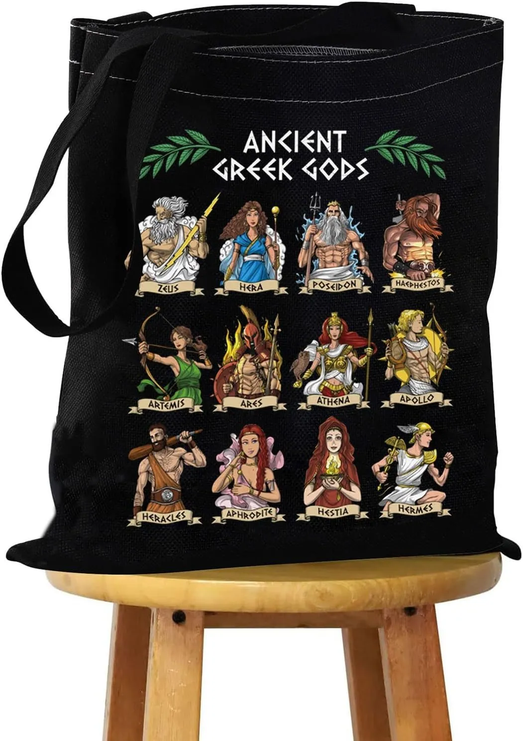 JYTAPP Greek Mythology Gods Canvas Tote Bag Ancient Greek Deity Gifts Fans Gifts Gods of Greece Shoulder Bag