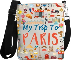 JYTAPP Paris Trip Travel Crossbody Purses for Women - My Trip To Paris Souvenir Gifts - Casual Crossbody Bag