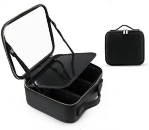 KaeDa Women's Smart LED Light Cosmetic Mirror Portable Cosmetic Bag, Multi-Functional Travel Makeup Storage Box