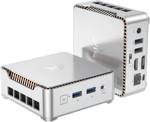 KAMRUI Essenx E2 Mini PC, W-11 Pro 12th Twin Lake N150 Mini PC(up to 3.6GHz), 8GB DDR 256GB M.2 SSD Micro PC, Support DP 4K Triple Display, WiFi, BT, DP, Gigabit Ethernet Desktop Computer pc Office