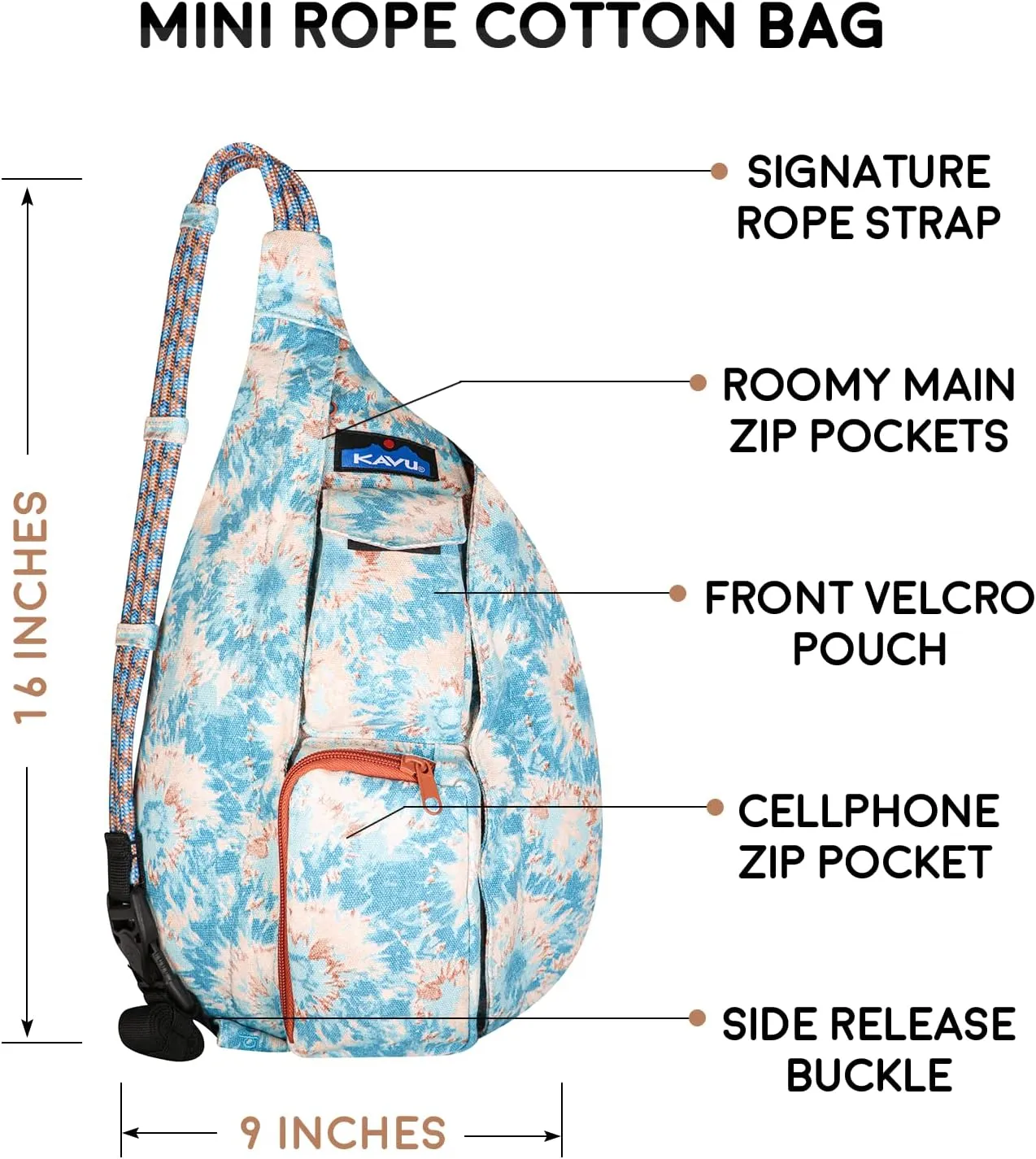 KAVU Mini Rope Bag Cotton Crossbody Sling
