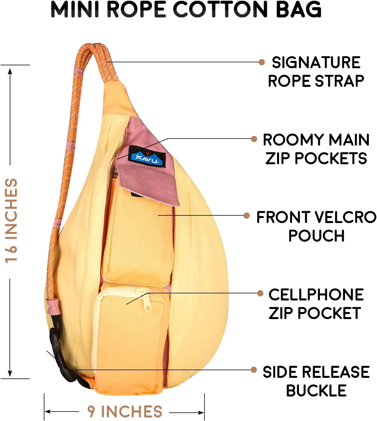 KAVU Mini Rope Bag Cotton Crossbody Sling