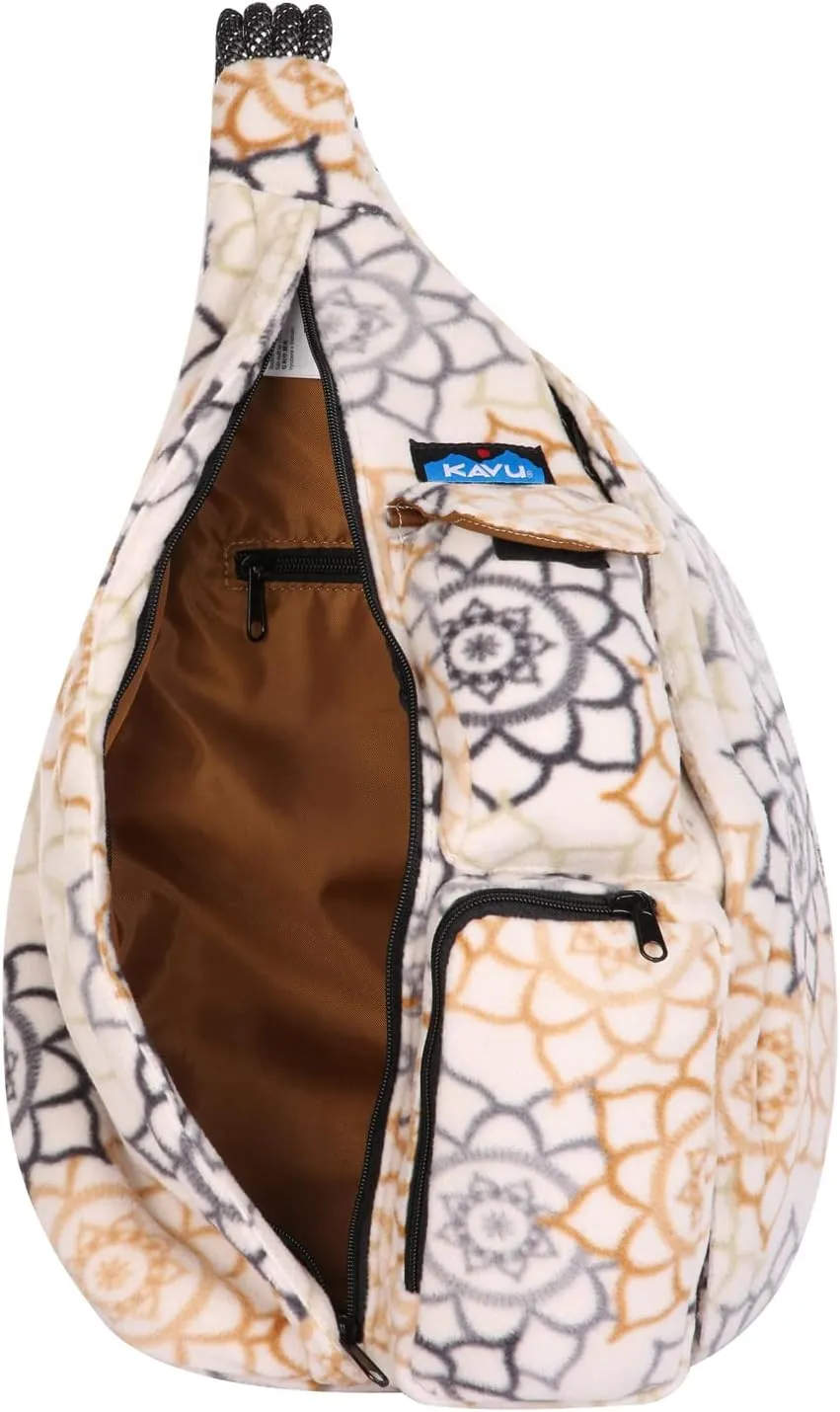 KAVU Original Polar Rope Sling Crossbody Fleece Polyester Bag - Snow Garden