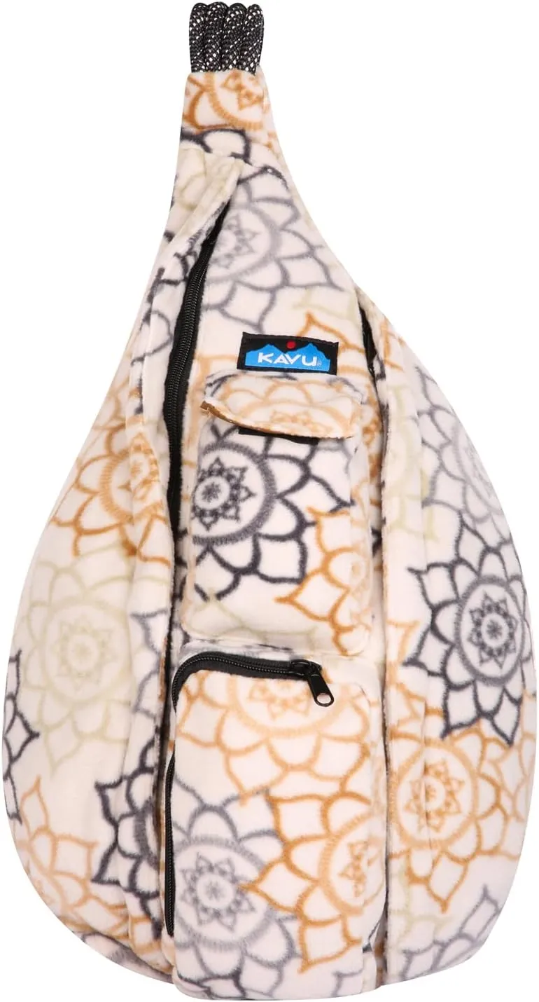 KAVU Original Polar Rope Sling Crossbody Fleece Polyester Bag - Snow Garden