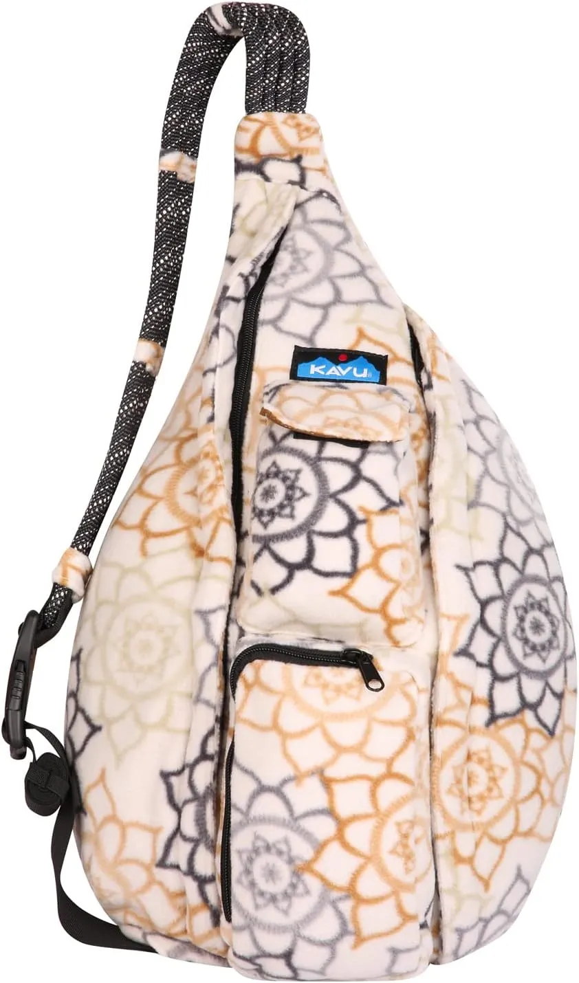 KAVU Original Polar Rope Sling Crossbody Fleece Polyester Bag - Snow Garden