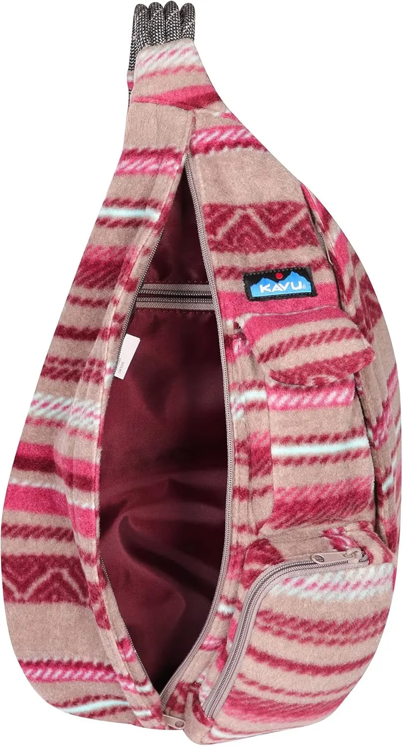 KAVU Polar Rope Sling Crossbody Fleece Polyester Bag - Vineyard Stripe