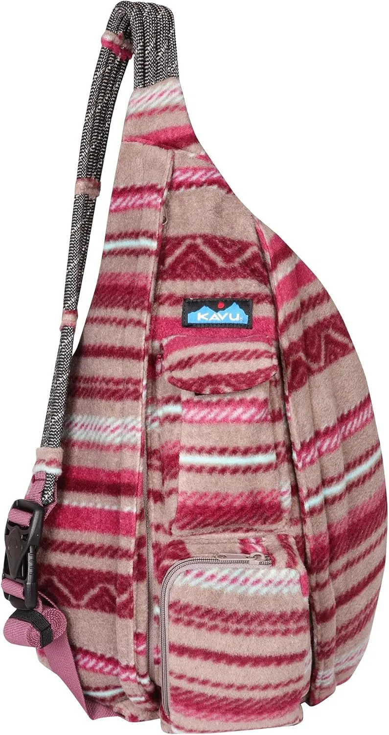 KAVU Polar Rope Sling Crossbody Fleece Polyester Bag - Vineyard Stripe