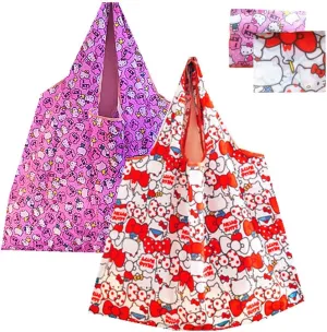 Kerr's Choice Lightweight Portable Grocery Bag Large Capacity Shopping Bag Durable Reusable Tote Bag Travel Accessories -- Kitty