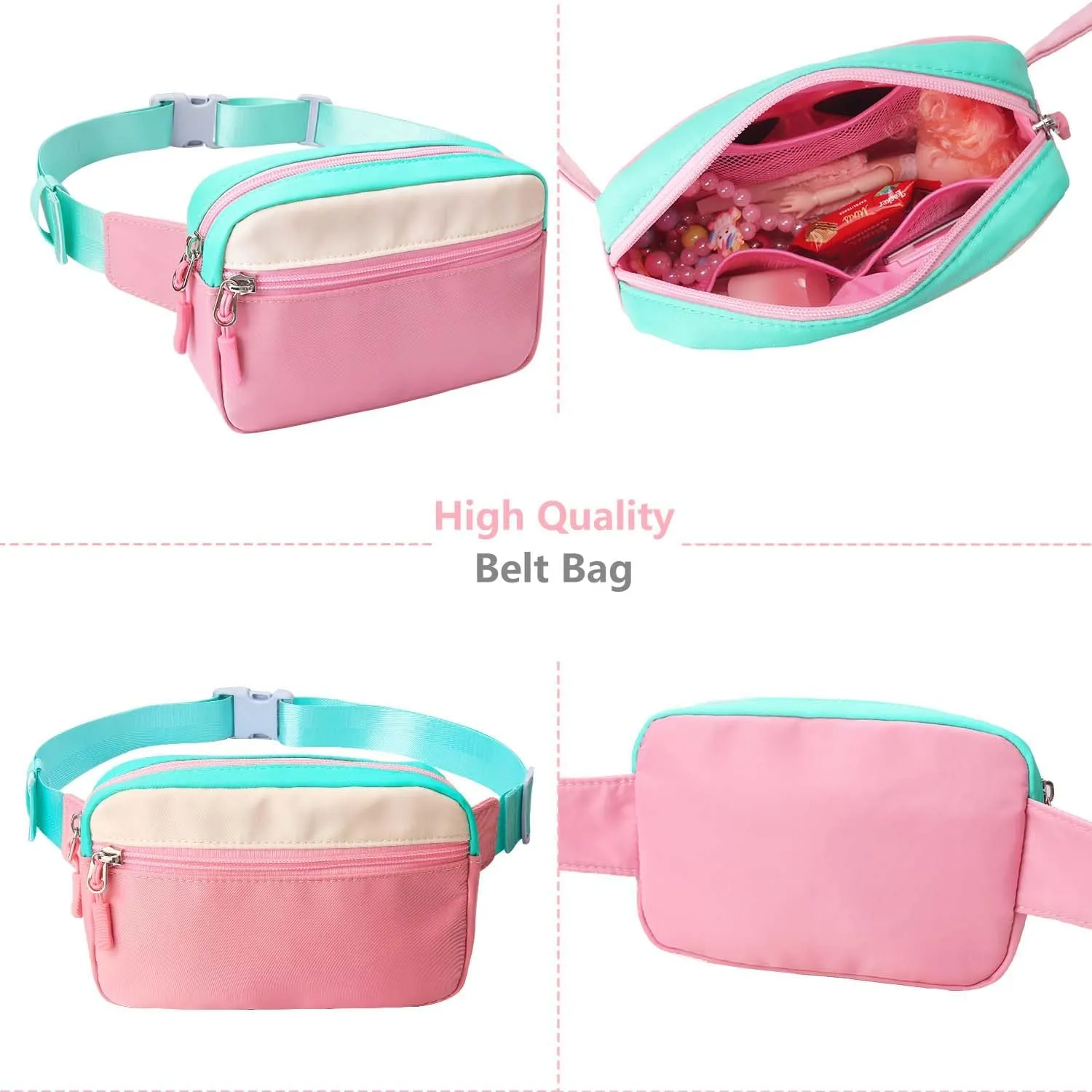 Kids Fanny Pack for Girls - Belt Bag for Girls Gifts Crossbody Bag Waist Bag Purse for Girls with Adjustable Waistband Smallest Waist Gets 27-28 inches