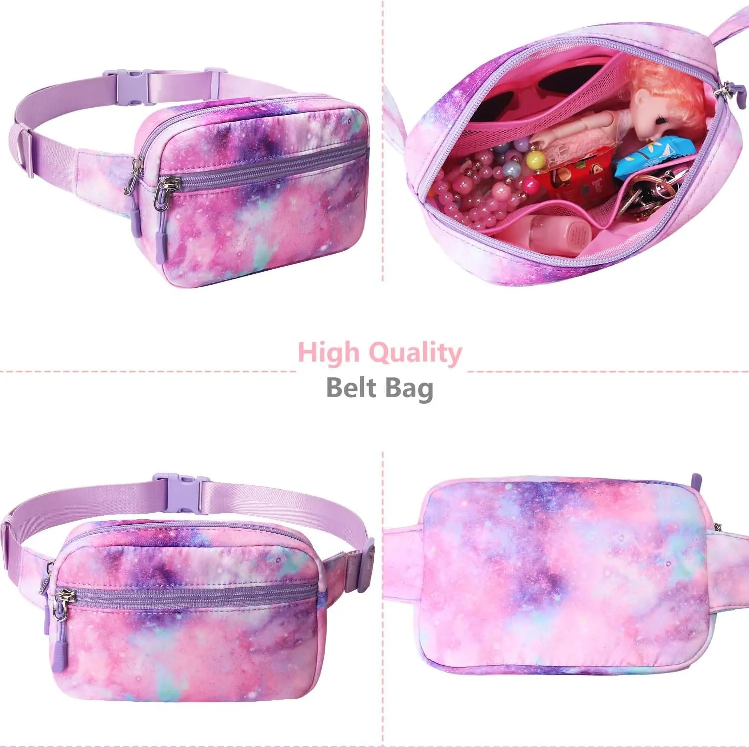 Kids Fanny Pack for Girls Teens - Girls Belt Bag Cute Crossbody Waist Bag Fanny Pack Ages 6-8 8-12 10th Birthday Gifts for Teenager Girls with Adjustable Waistband Smallest Waist Gets 27-28 inches
