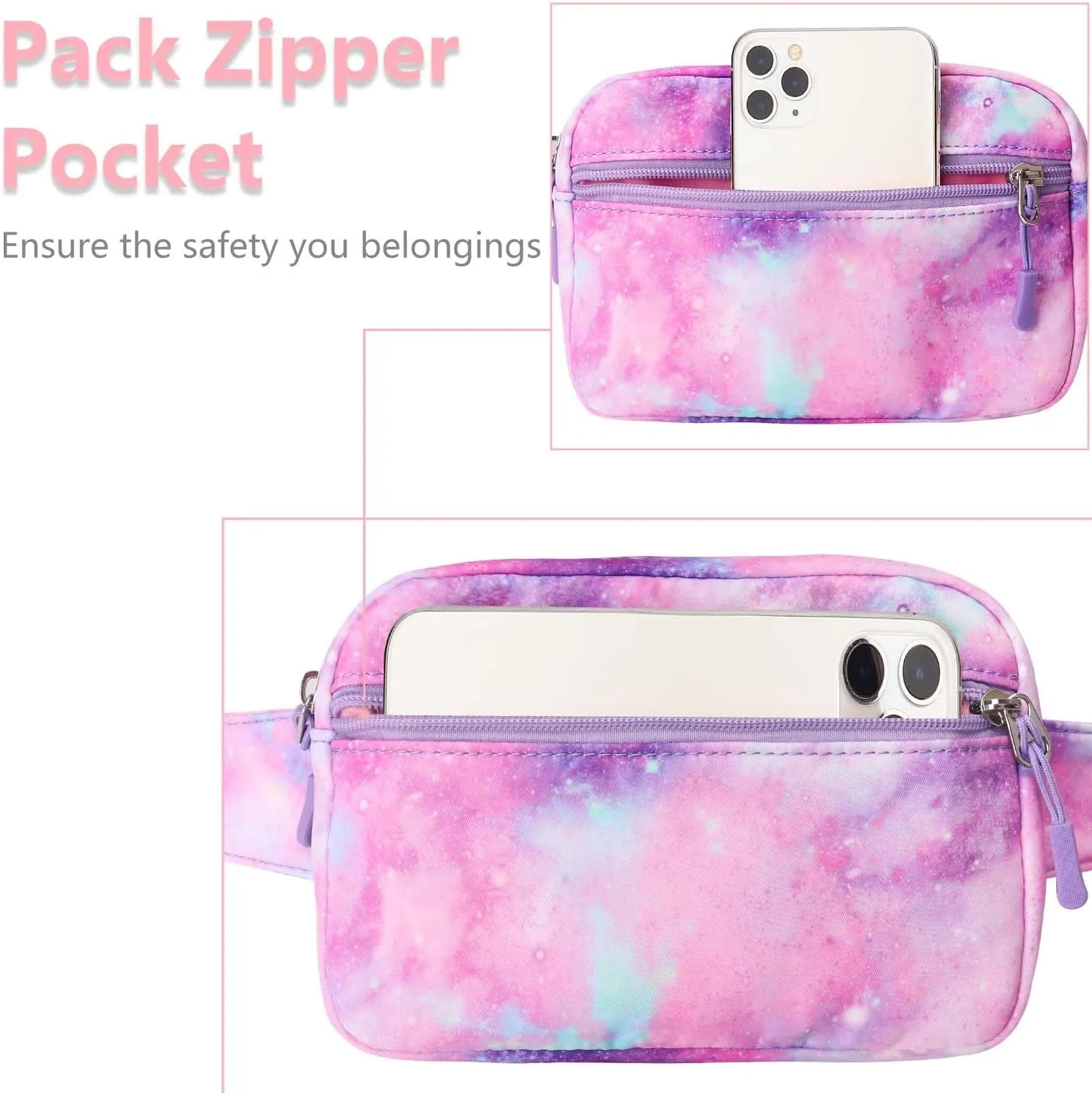 Kids Fanny Pack for Girls Teens - Girls Belt Bag Cute Crossbody Waist Bag Fanny Pack Ages 6-8 8-12 10th Birthday Gifts for Teenager Girls with Adjustable Waistband Smallest Waist Gets 27-28 inches