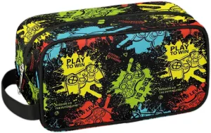 Kids Travel Toiletry Bag, Waterproof Hanging Dopp Kit for Teens Boys, Video Games Cool Switch Carrying Case Compatible with Nintendo Switch and New Switch OLED Console